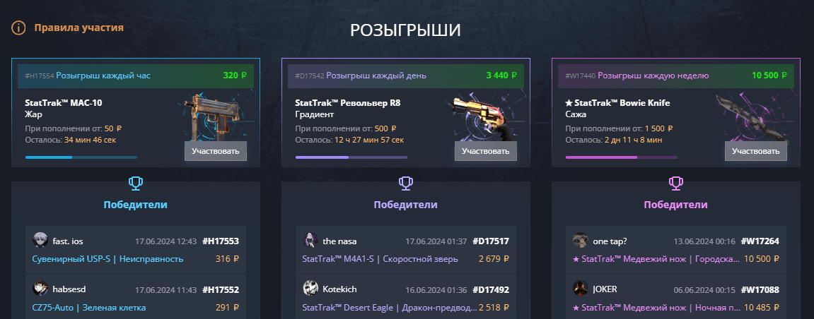 Bonuses and Promo Codes on Case-Battle