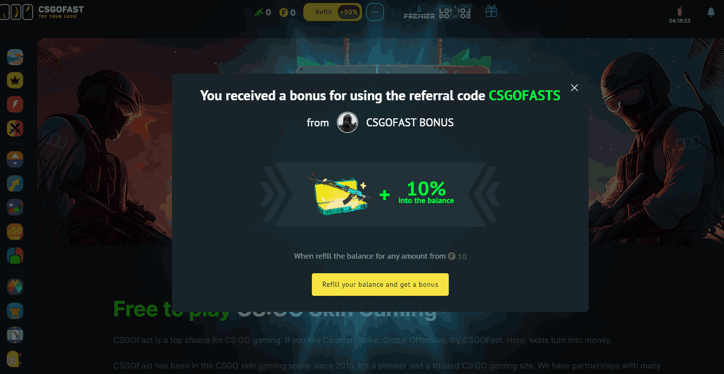 Бонусы и акции от CsgoFast