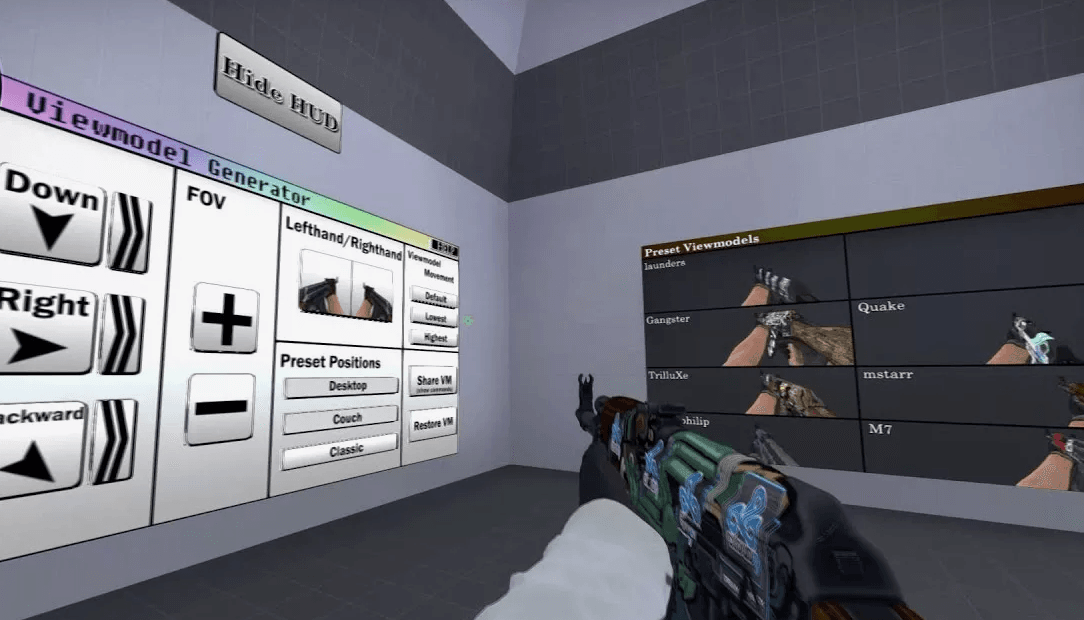 Configurações de ViewModel e Radar no CS2: mira, radar e modelo das mãos